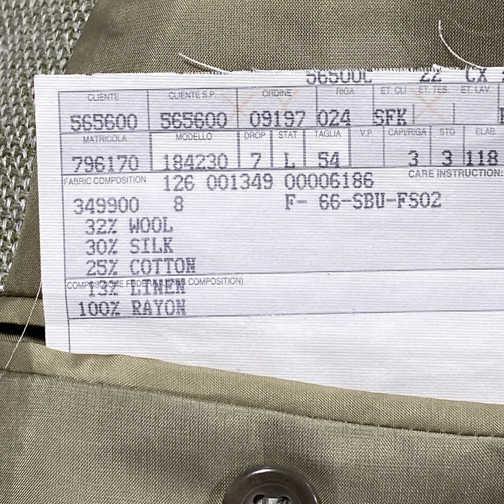 Ermenegildo Zegna‎ Blazer Mens 54L Beige Soft Wool Silk Linen Saks Sport Coat